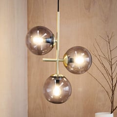 Lampa wisząca Dyberg Larsen Como, 3-punktowa, mosiądz