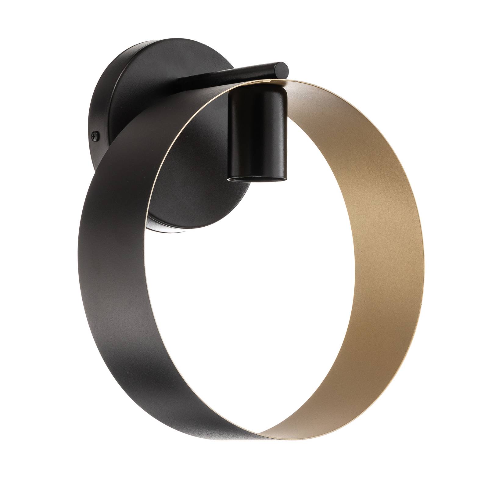 Wandleuchte Hula im Ringdesign, schwarz/gold