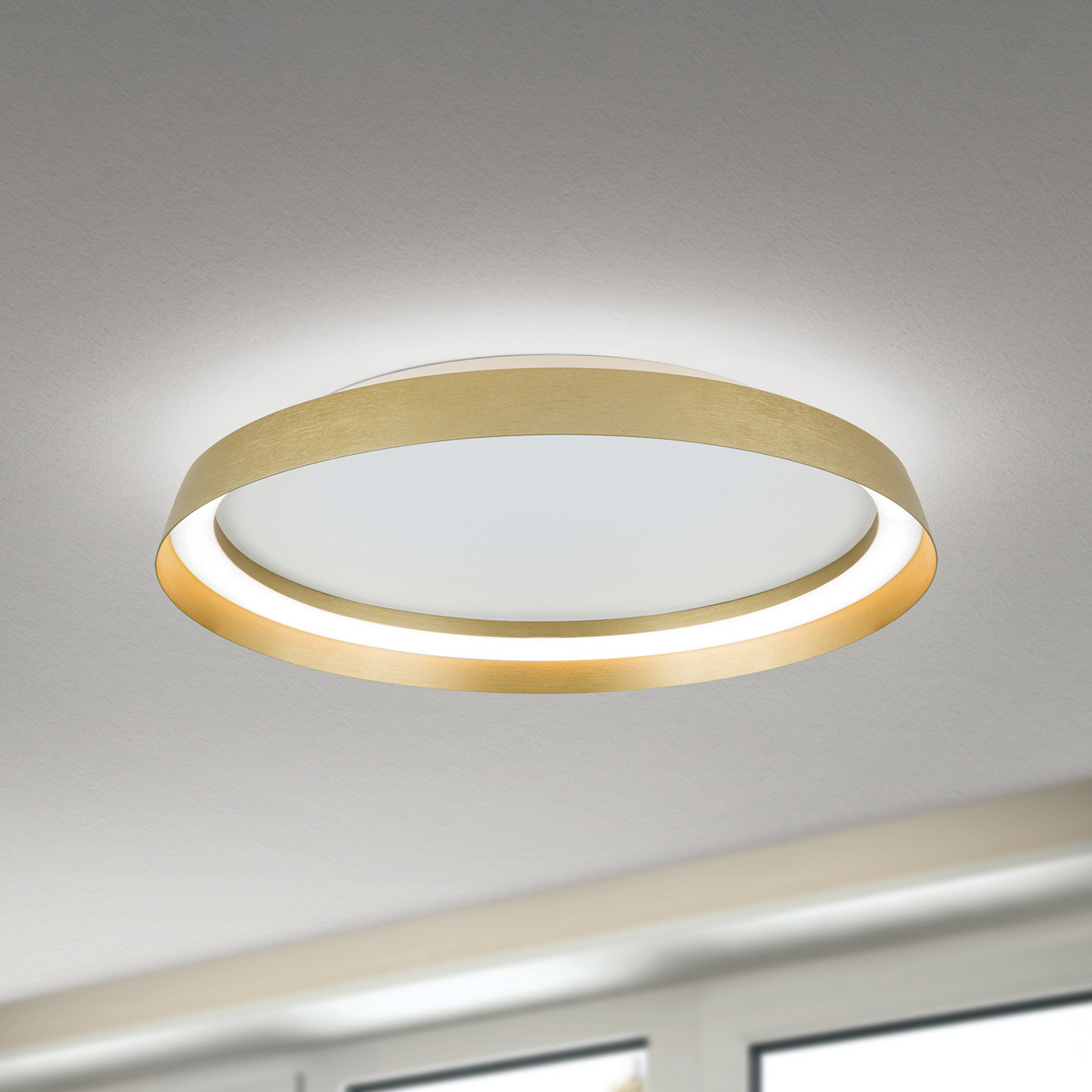 ORION Plafonieră LED Manta Ø 45 cm aurie aluminiu sus/jos - Camera de zi / sufragerie - modern - de culoare aurie