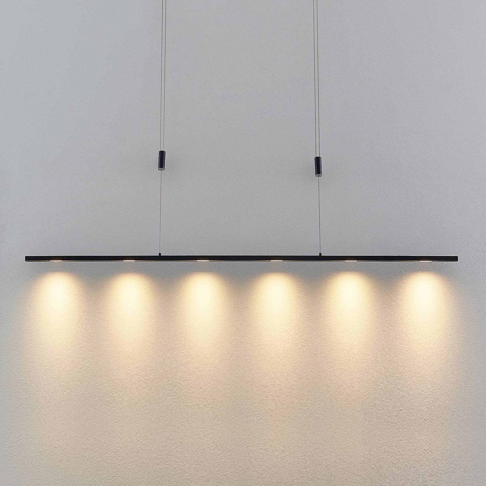 Lucande Stakato LED pendellampa 6 lampor 140 cm