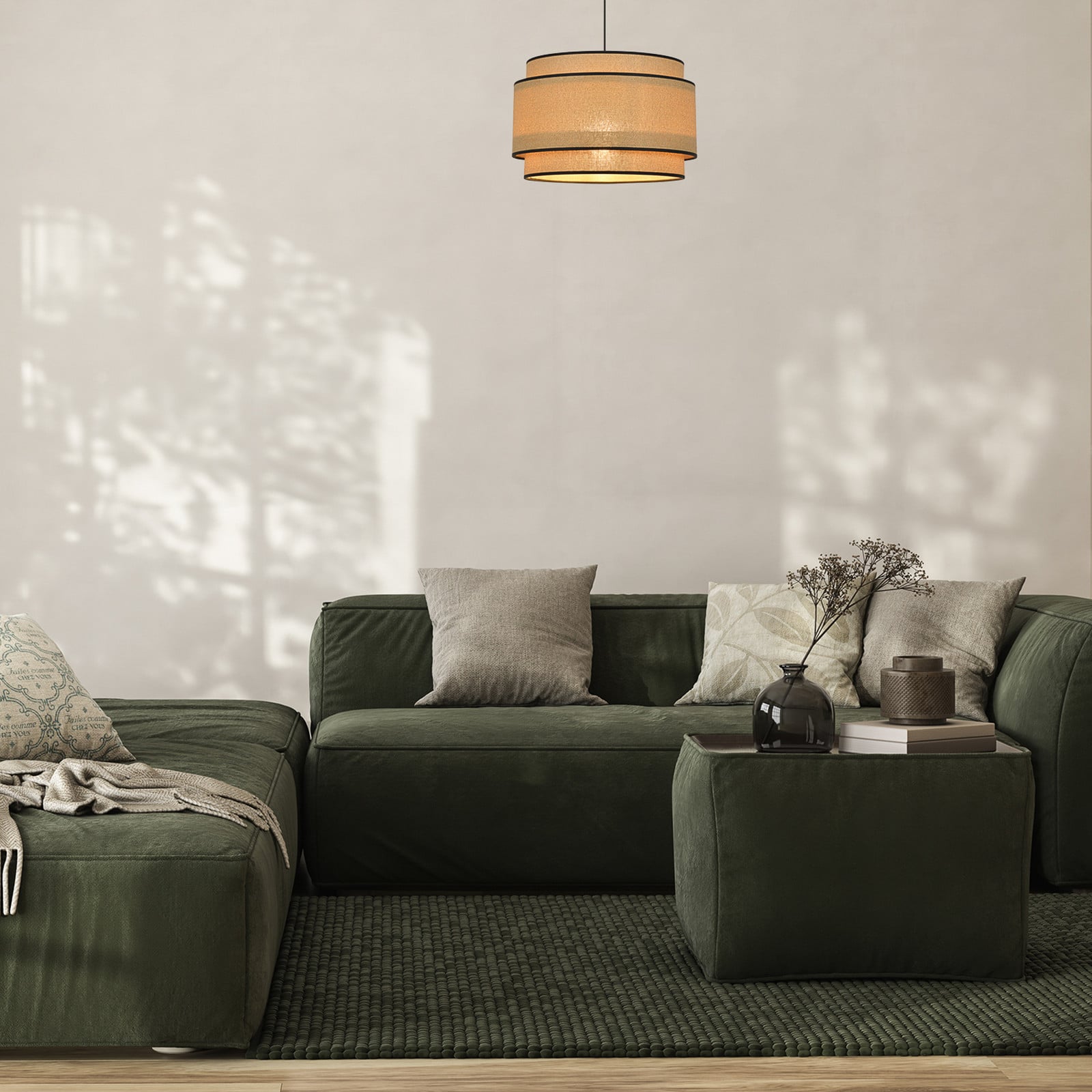 COREP Lampă suspendată Milo jamaica/negru Ø 38 cm hârtie/metal - Camera de zi / sufragerie - Jamaica negru - Hârtie / Carton