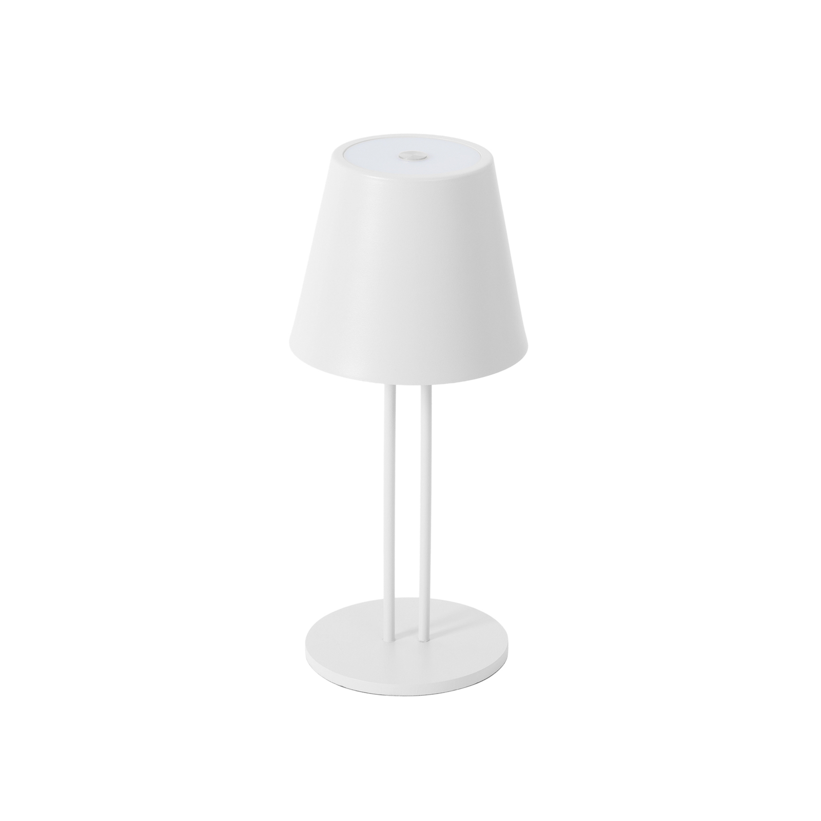 Lindby LED-es újratölthető asztali lámpa Janea, kétlábú, fehér, fém