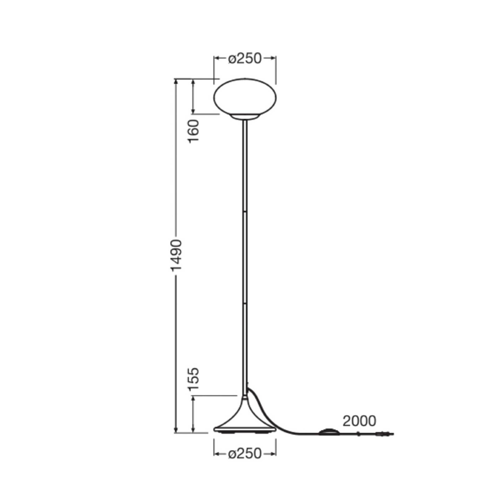 Lampa stojąca OSRAM Decor Forma, różowa/chromowana, wysokość 149 cm, szkło