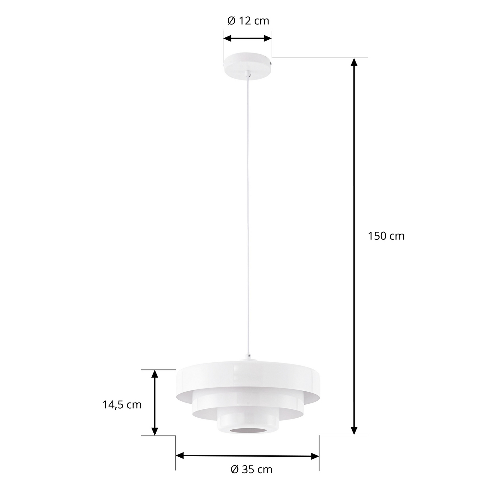 Suspension Lindby Tivra, blanche, Ø 35 cm, métal, E27 Suspension Lindby Tivra, blanche, Ø 35 cm, métal, E27