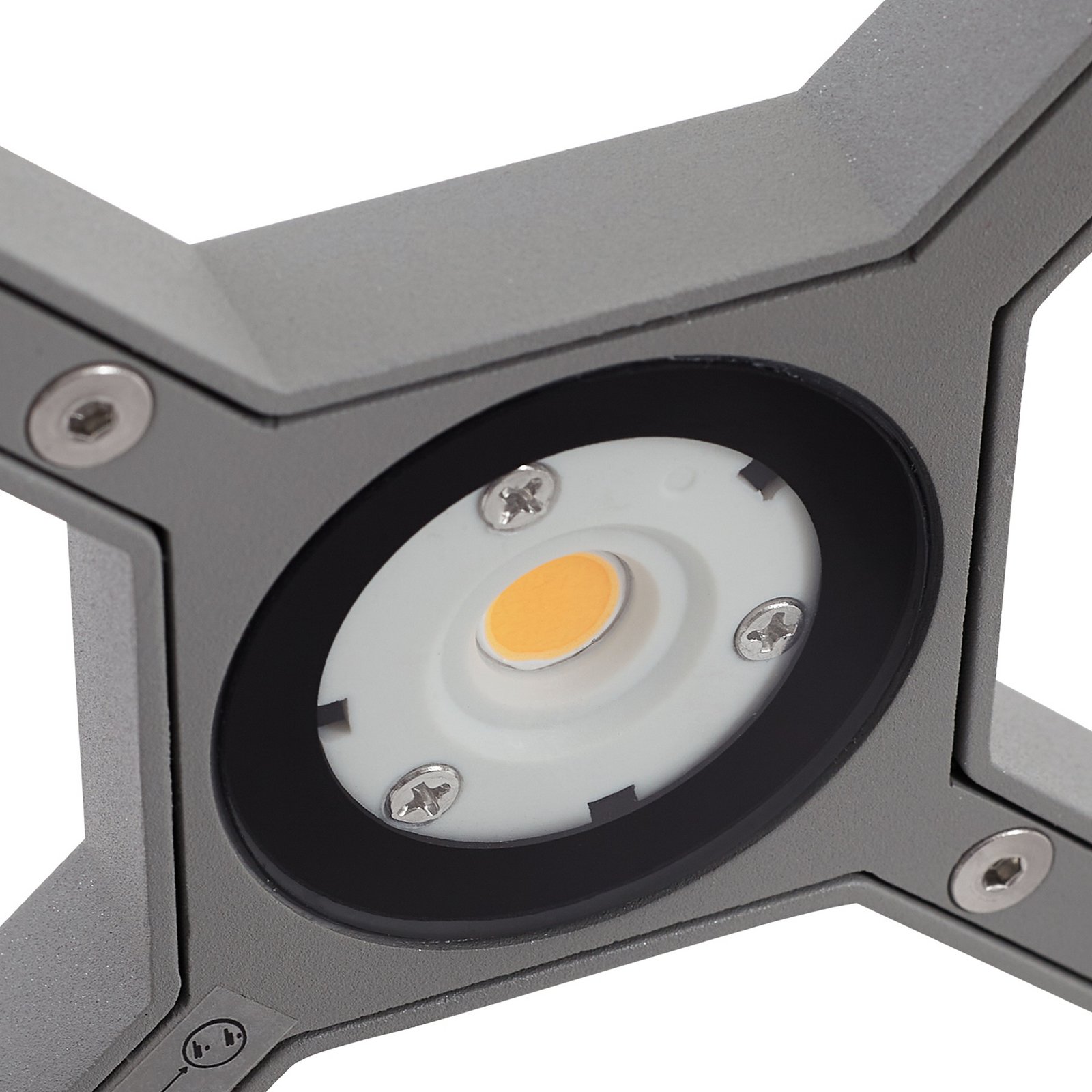 Lampă cu soclu LED Lealan, 23 cm, IP54, gri, metal - Lucande