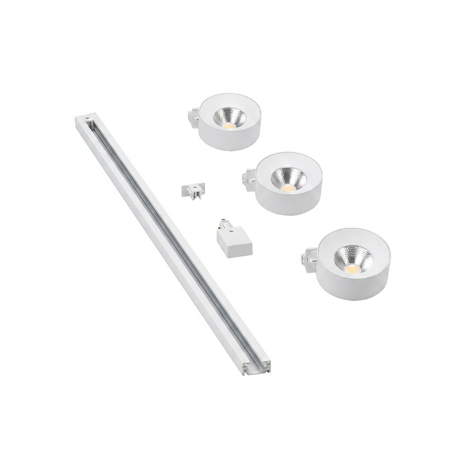 Σύστημα ράγας Lindby Linaro, Ø 9,5 cm, 3 φτερά, LED, λευκό