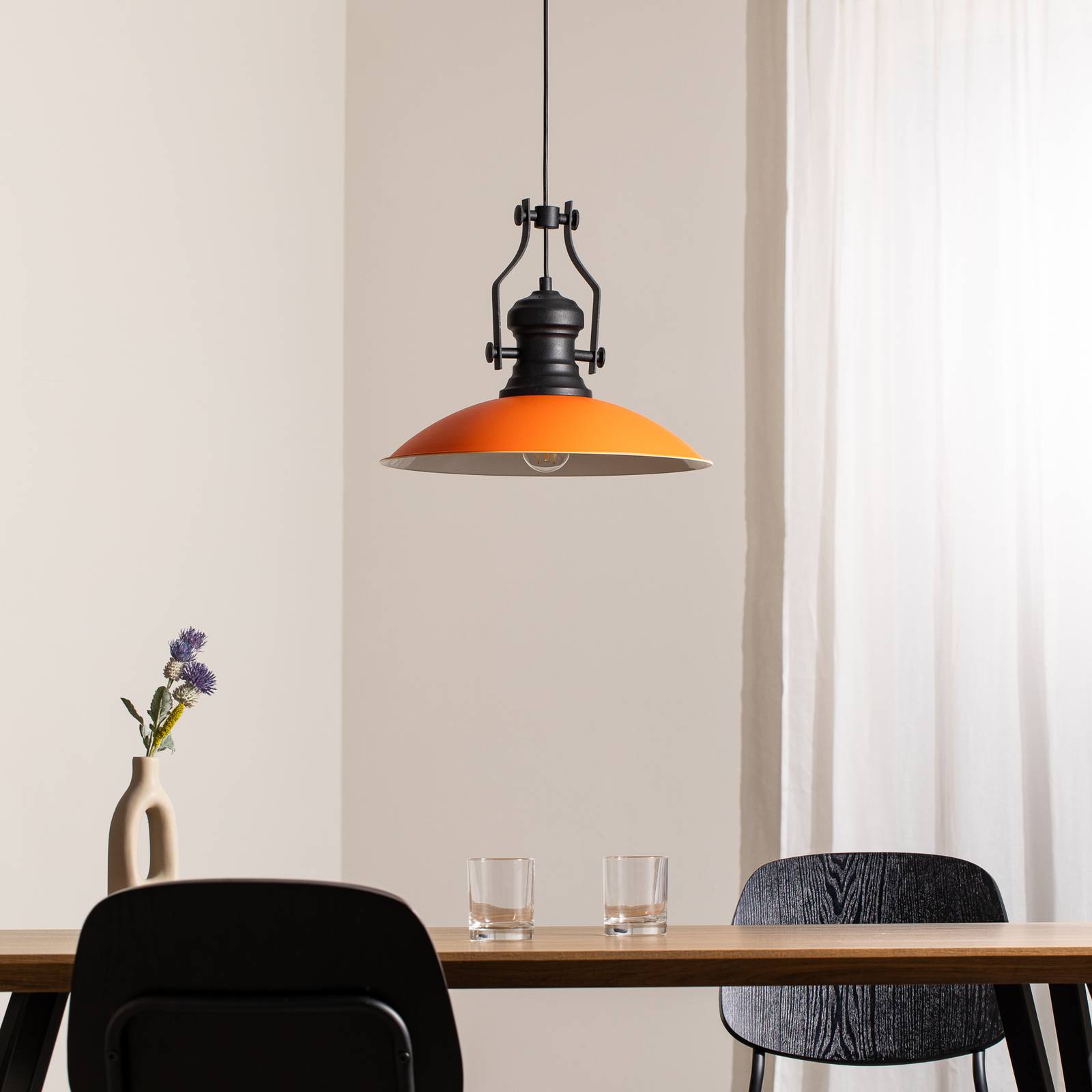 Lampa wisząca Fimda, pomarańczowa, Ø 41 cm, metal, E27