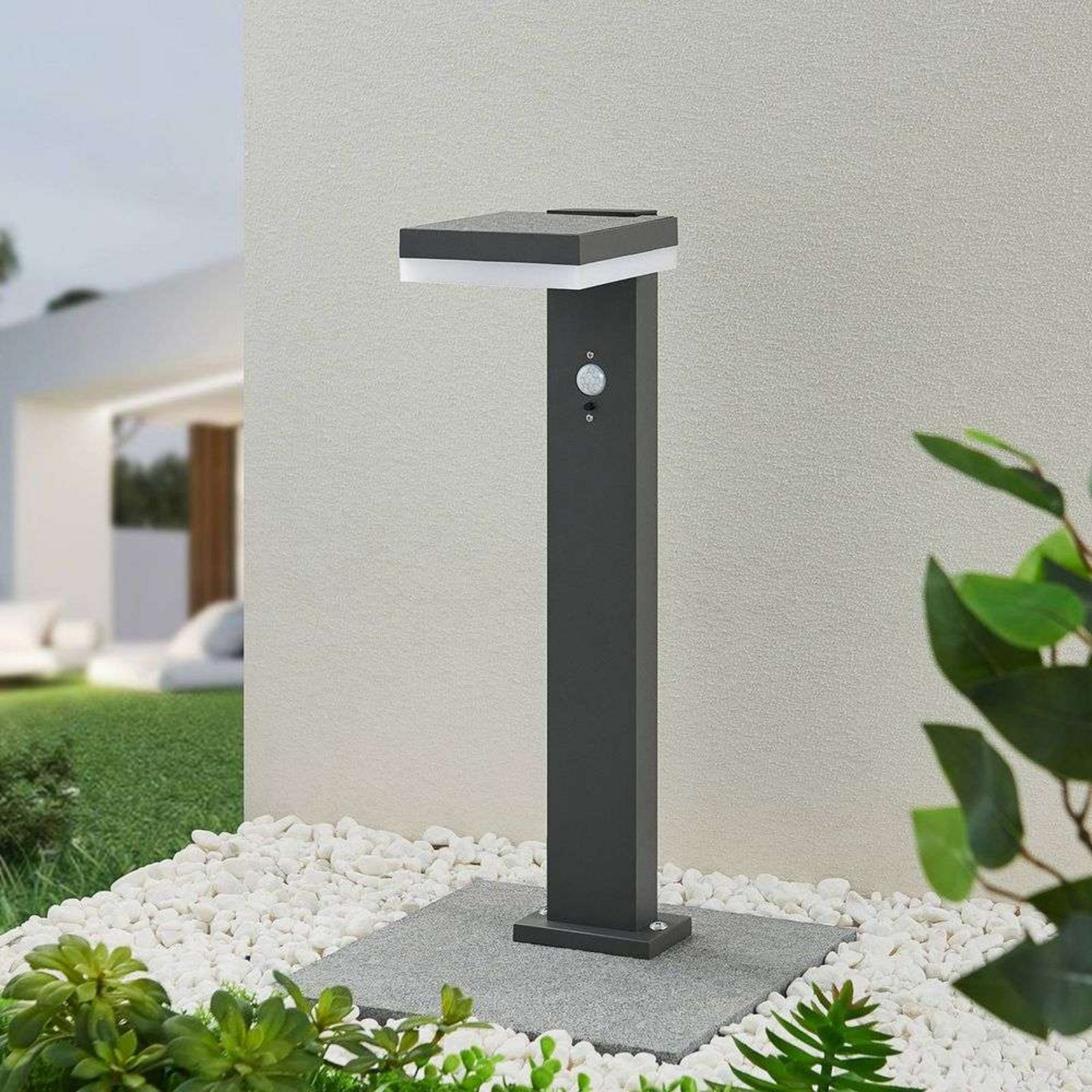 Laira Solar Cell Garden Lamp w/Sensor Anthracite - Lindby