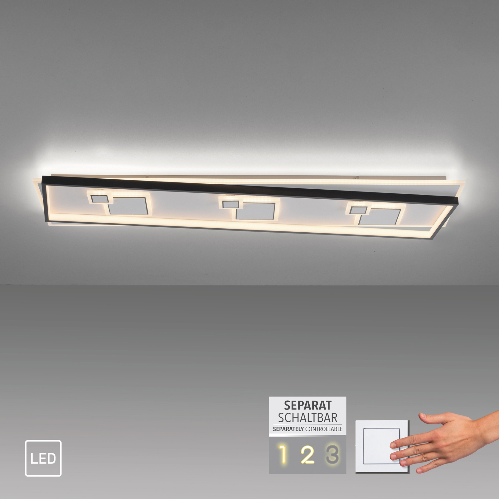 LED mennyezeti világítás Mailak, hossza 97 cm
