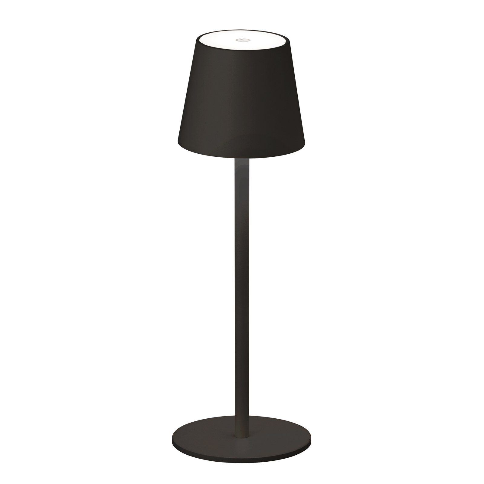 Lampada LED da tavolo Tropea con accu, nero sabbia