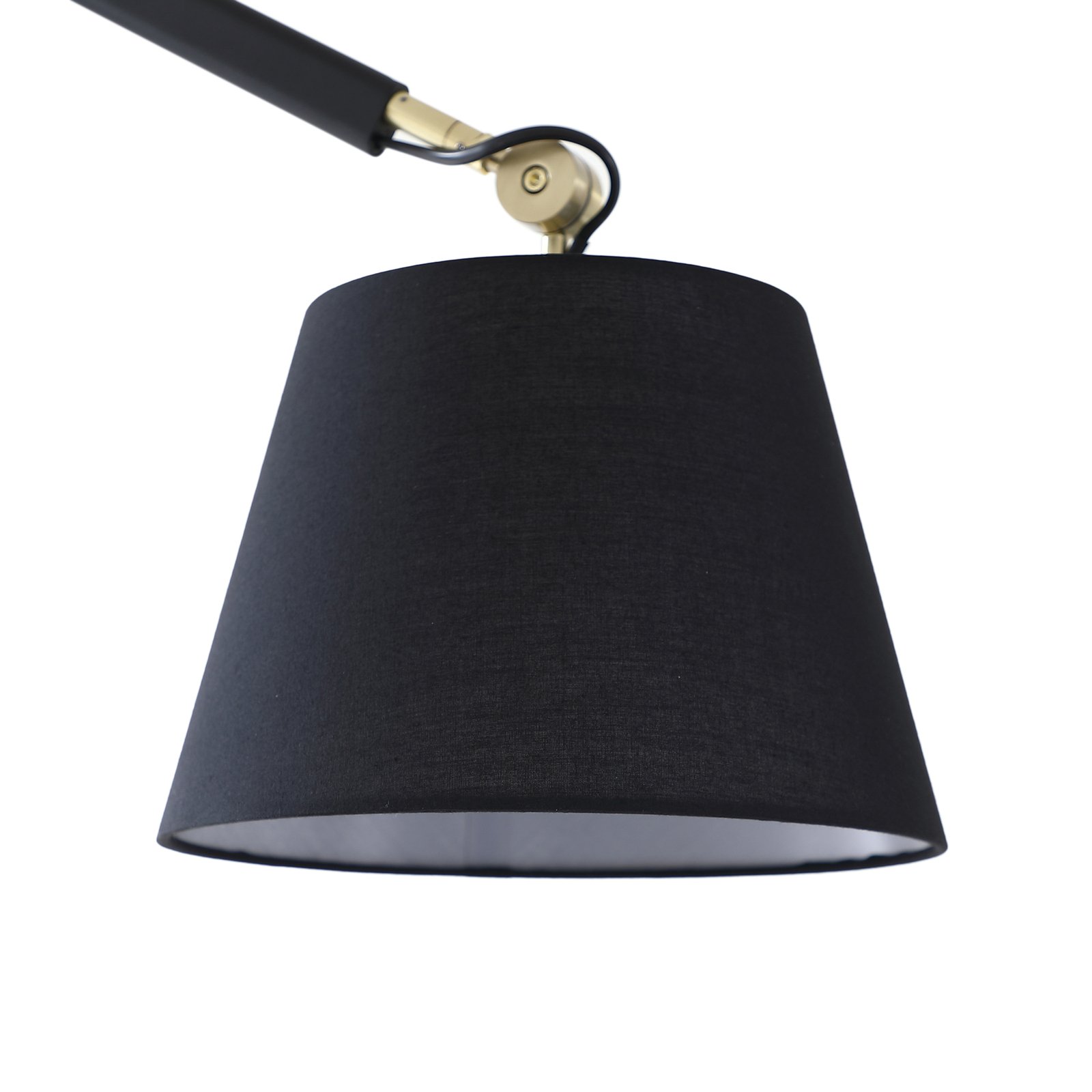 Plafondlamp Lucande Marvaine zwart/goudkleurig, verstelbaar