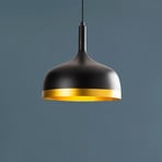 Sivani MR-826 pendant light, black/gold, metal, Ø 30 cm