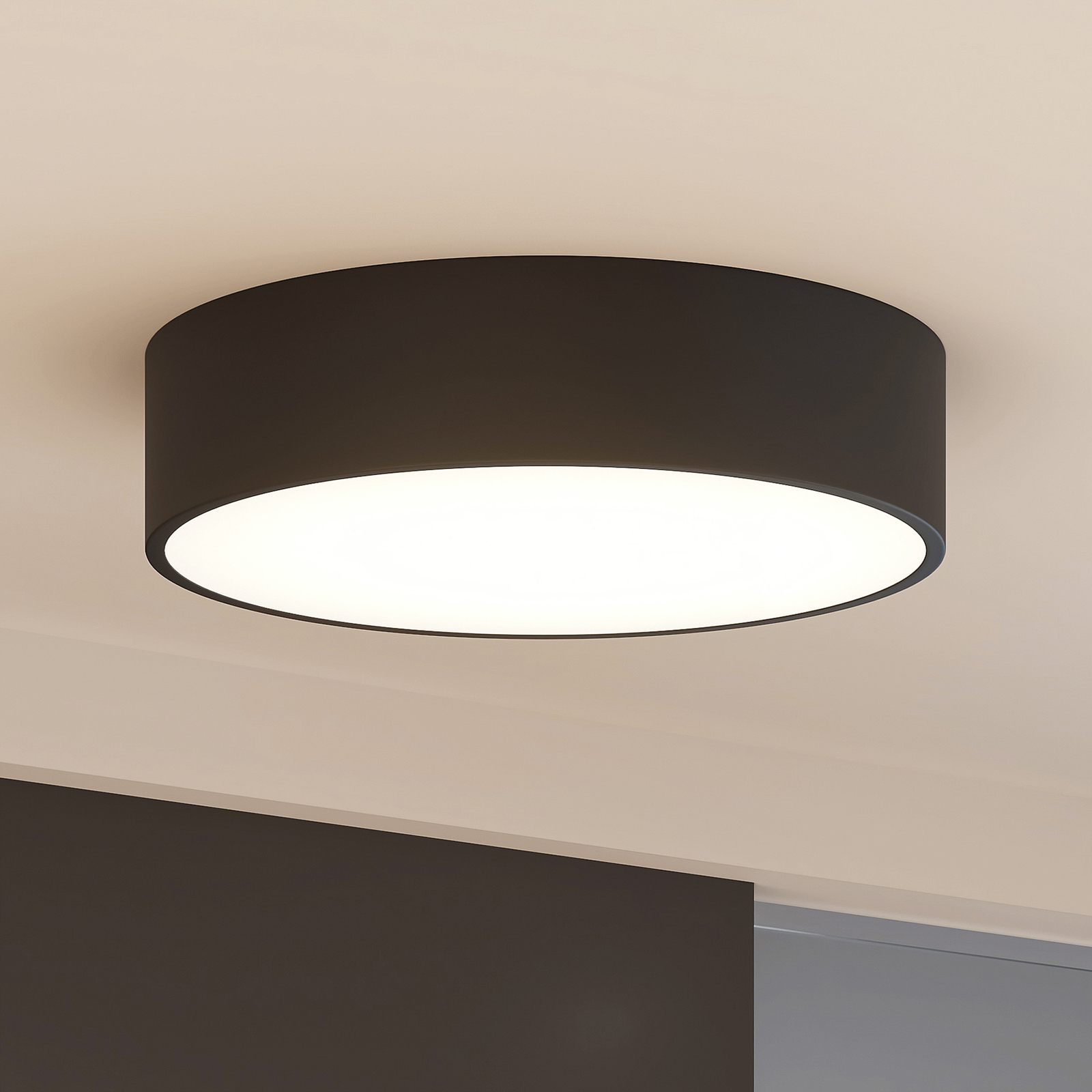 Arcchio Noabelle lampa sufitowa LED, czarna, 40 cm