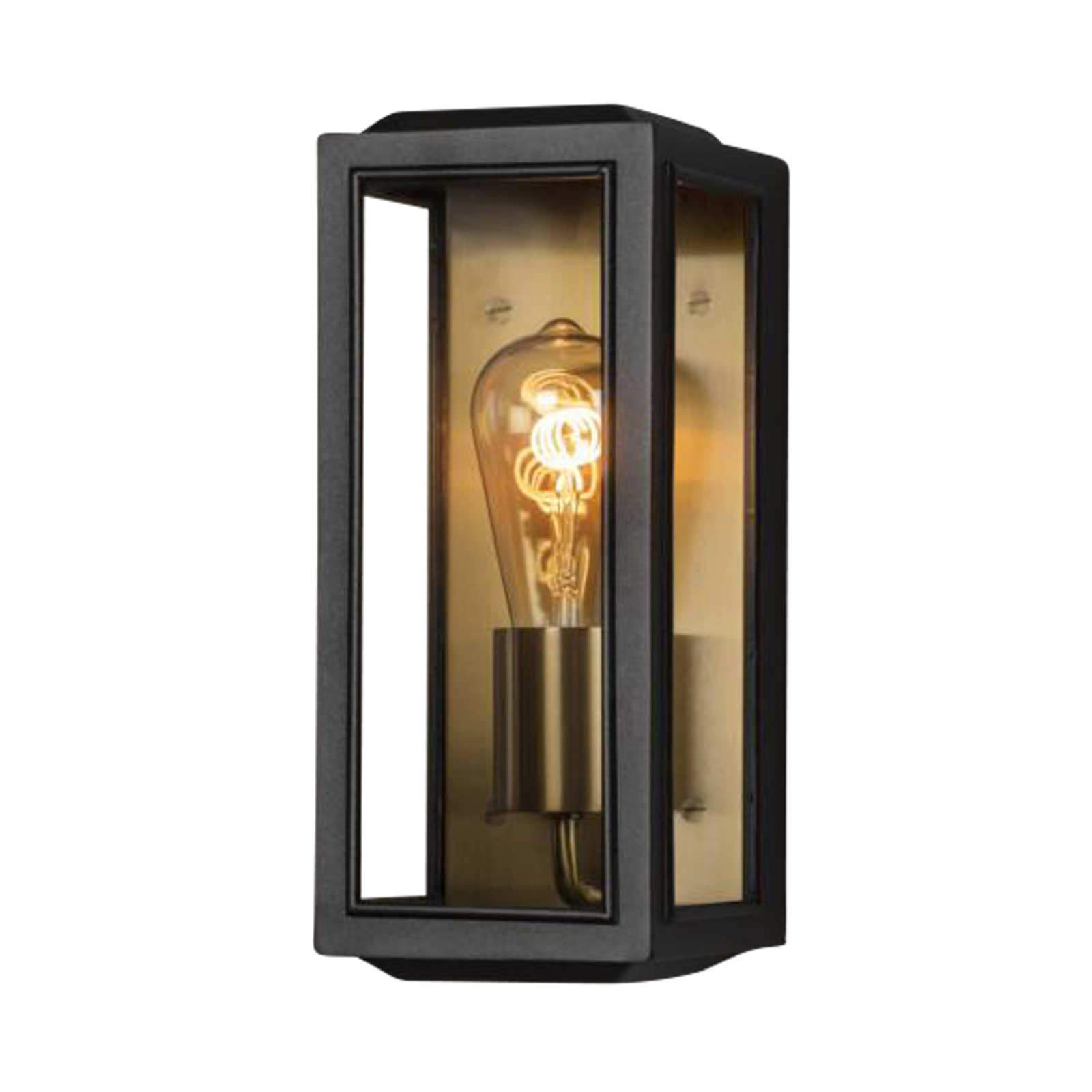 Carpi outdoor wall lamp, black, width 12.5 cm