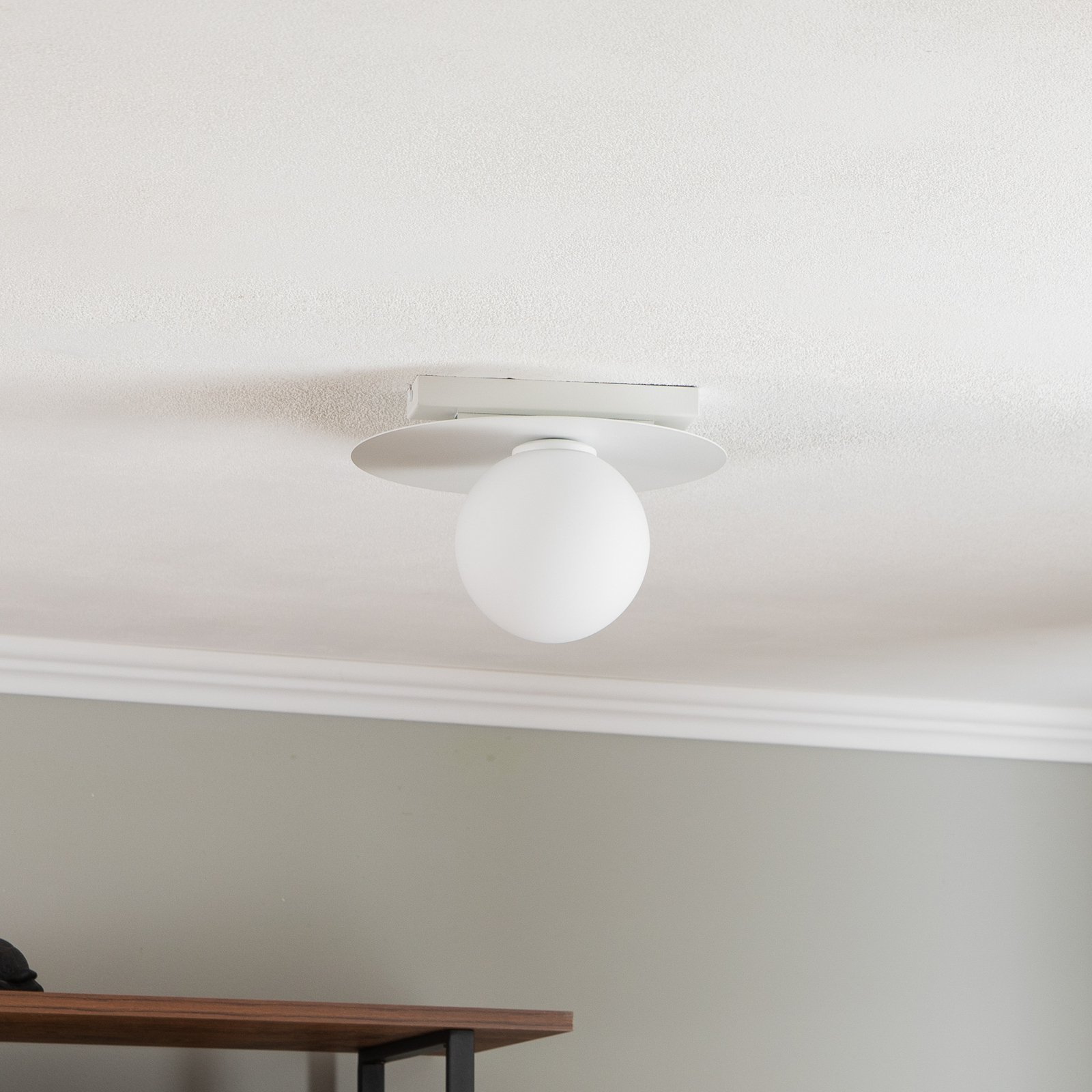 Firn ceiling light, round, 1-bulb, white