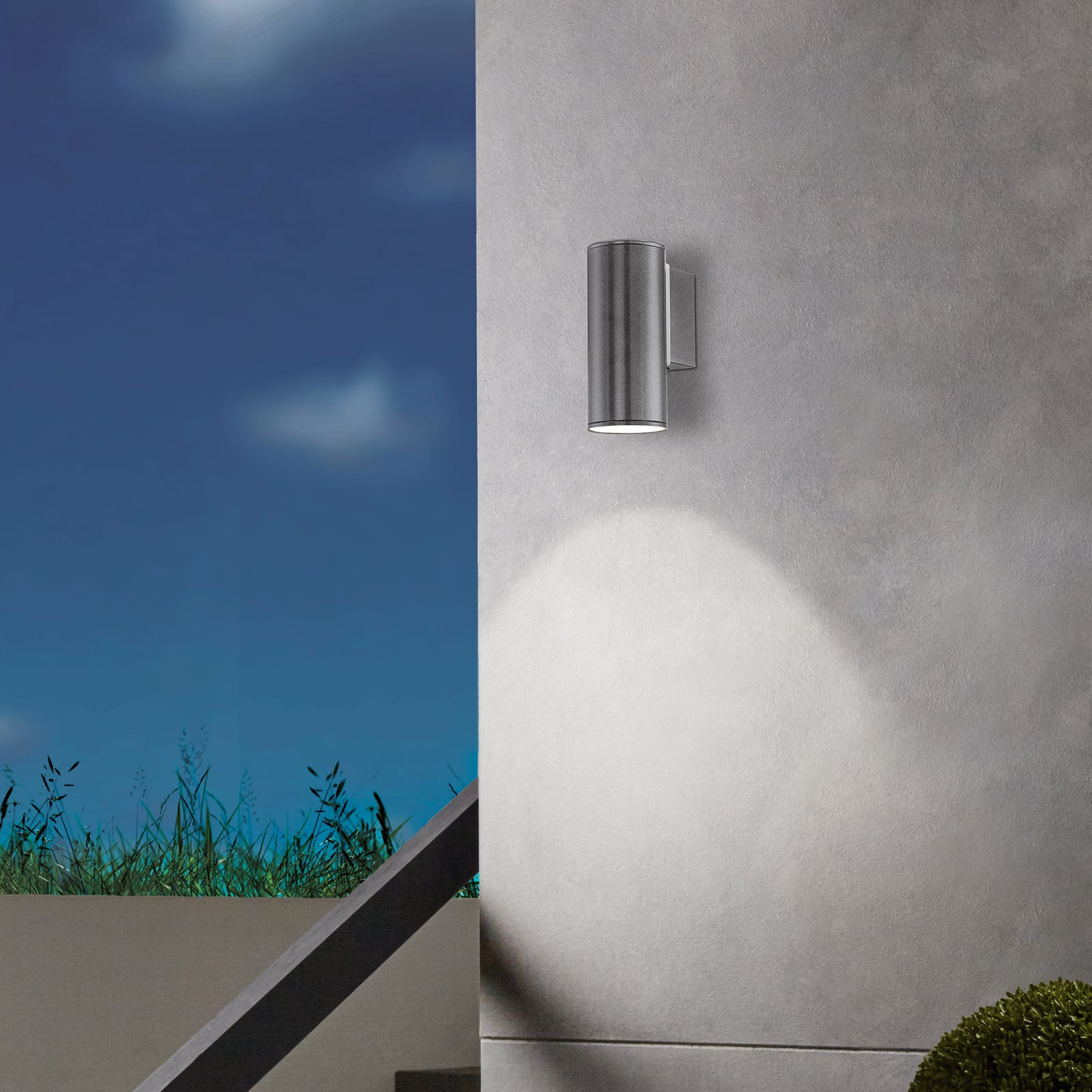 Wandlampe Riga, anthrazit, Höhe 15 cm, Metall