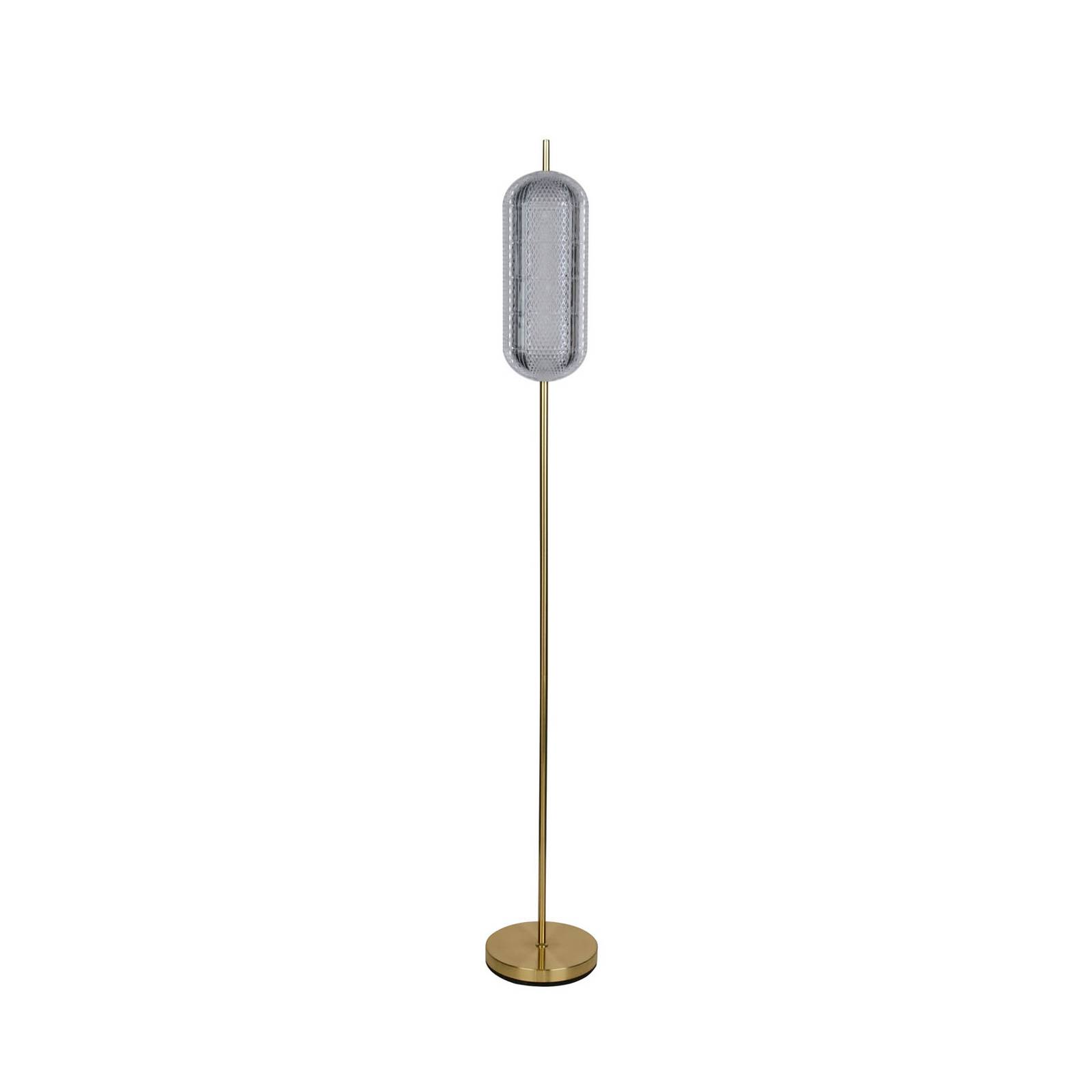 LED-Stehleuchte Capsule, messingfarben, Eisen, Acryl