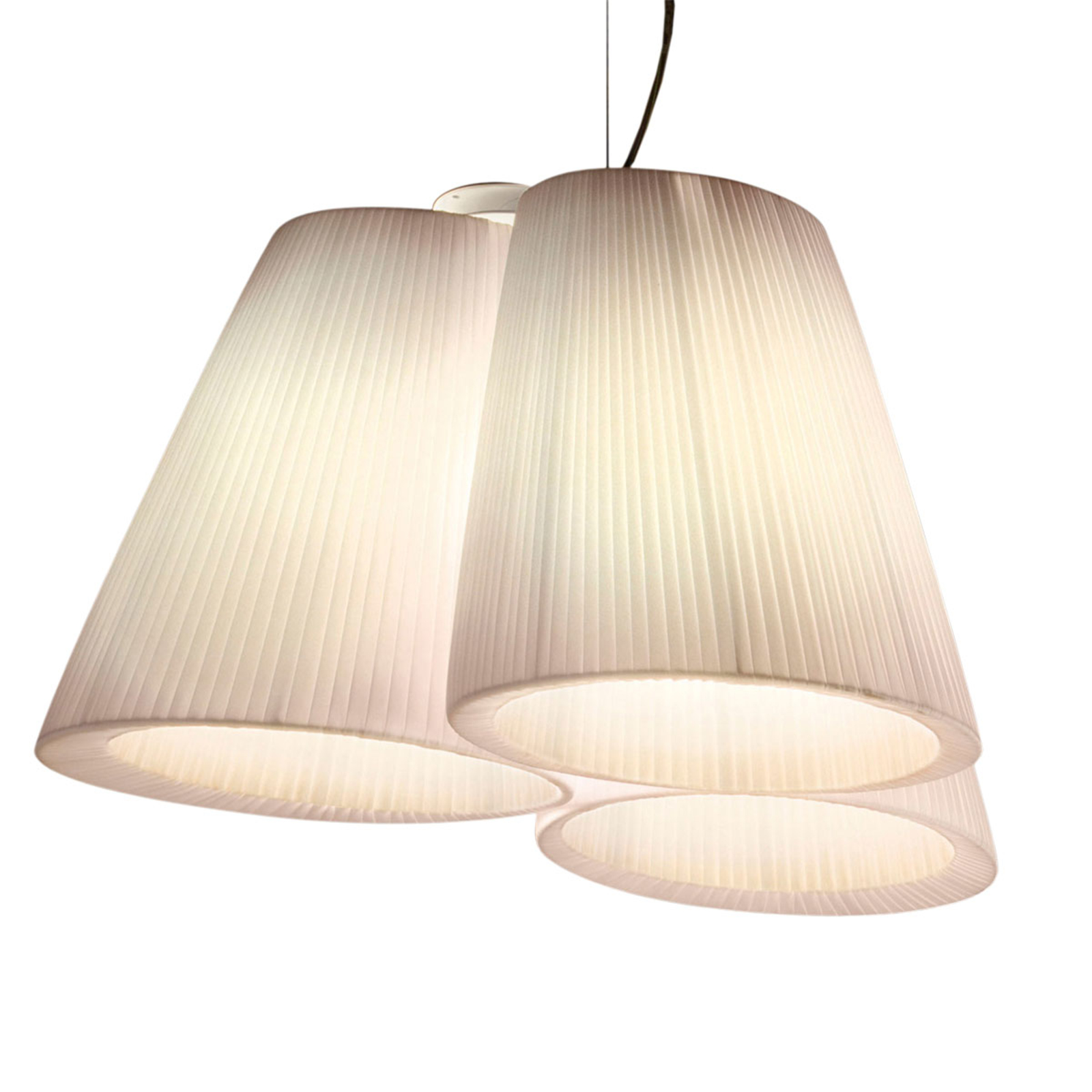 Viseća lampa Modo Luce Florinda plisirana bijela s 3 žarulje