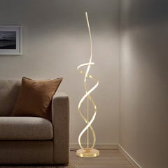 Lámpara de pie LED Kira, altura 140 cm, color dorado, metal, 4000K