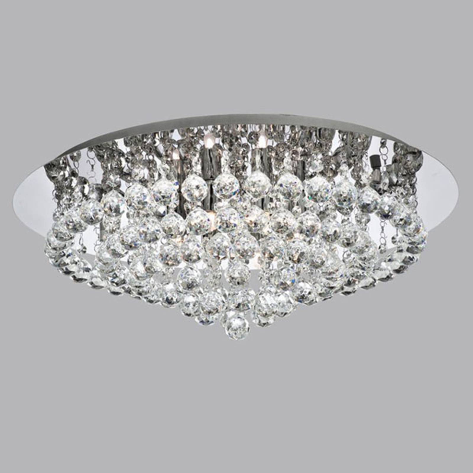 Lampa sufitowa Hanna chrom kryształowe kule 55cm