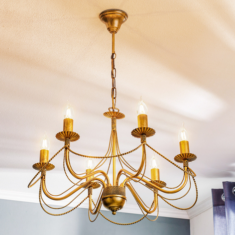 Lustre Tori 6, à 6 lampes, doré