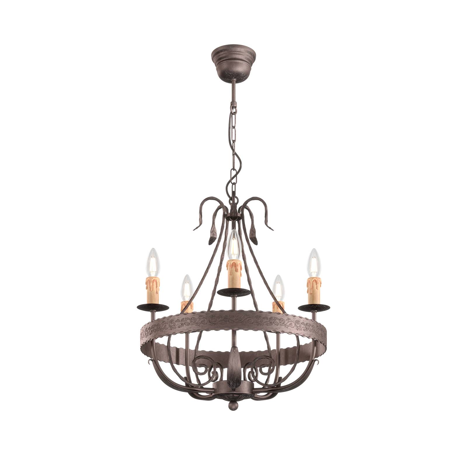 Euluna Loara chandelier, 5-bulb, for Living / Dining Room, metal, E14, 60 W