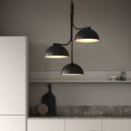 Hanglamp Tullio, 3-lamps, zwart