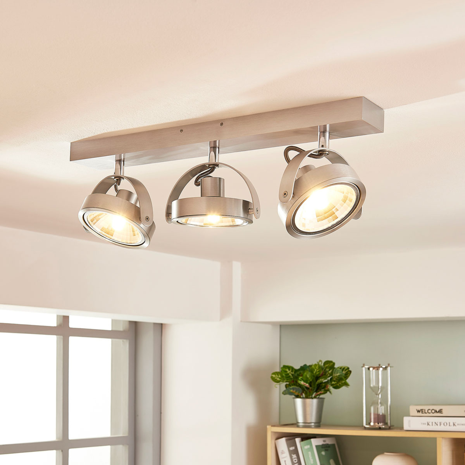 Arcchio Lieven aluminium LED ceiling spotlight, three-bulb, for Kitchen, aluminium, G9, 3.5 W, energy efficiency: A+, L: 50.5 cm, W: 7 cm, H: 17.6 cm