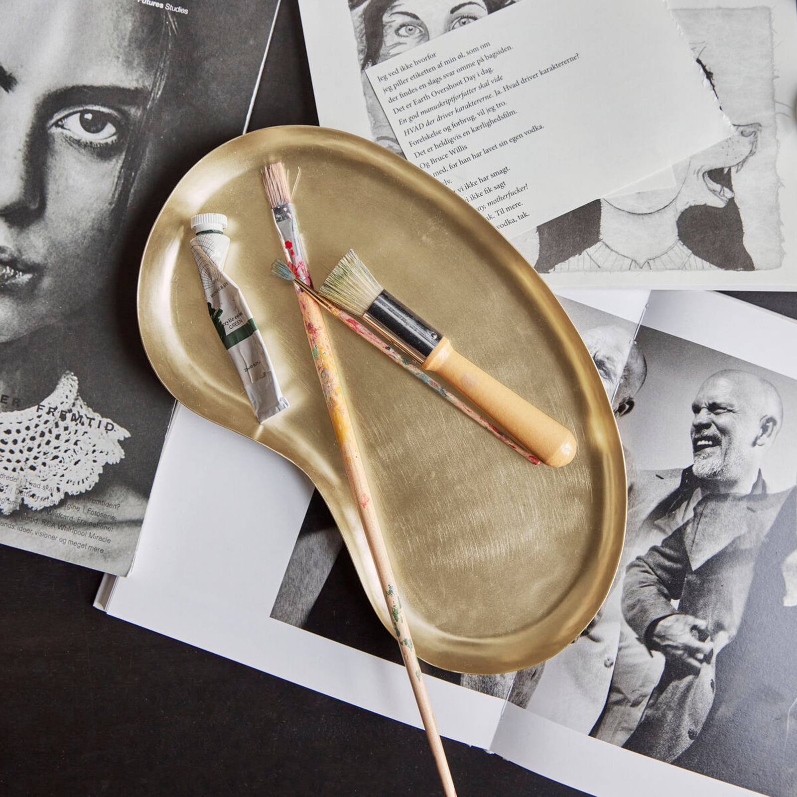 Vassoio HDOsea, ottone anticato, 28 x 15 cm - House Doctor