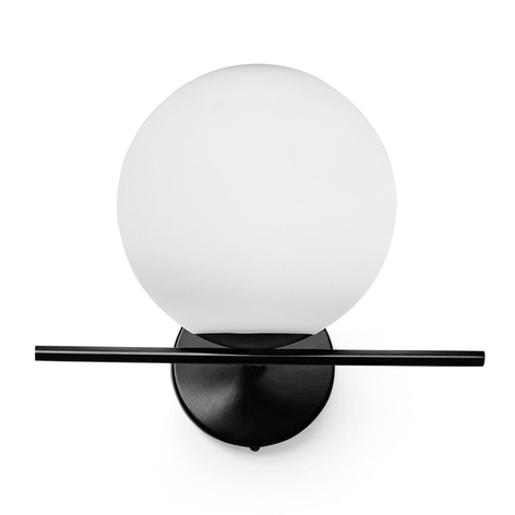 Wandleuchte Jugen, schwarz/weiß, einflammig