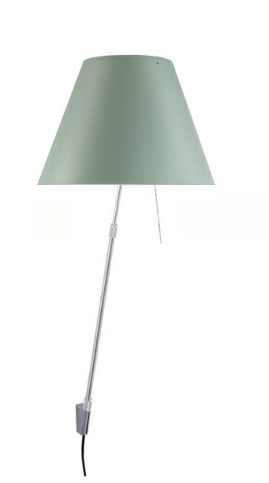 Costanza Wall Lamp with Dimmer Aluminium with Comfort Green - Luceplan