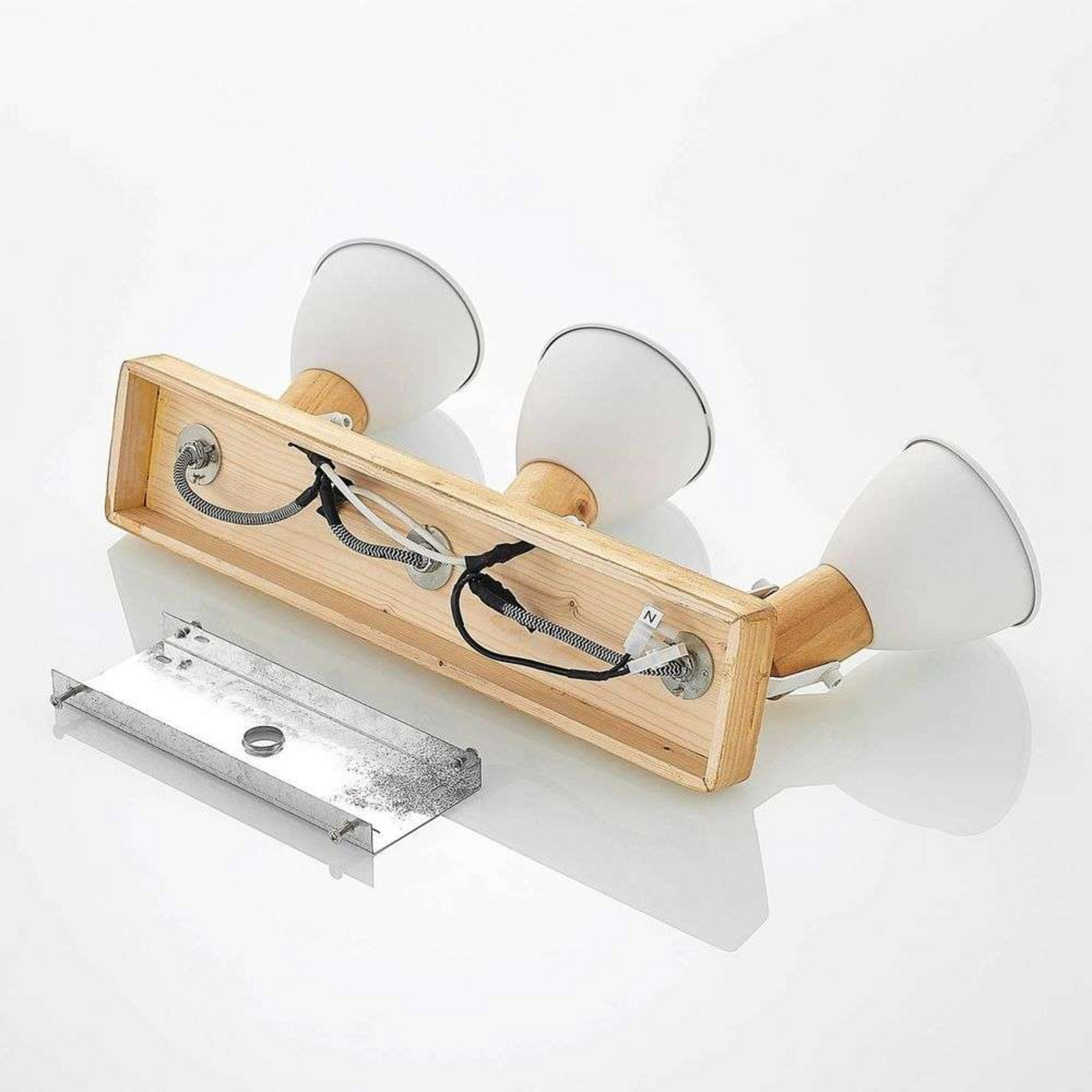 Merela 3 Kattovalaisin Wood/White - Lindby