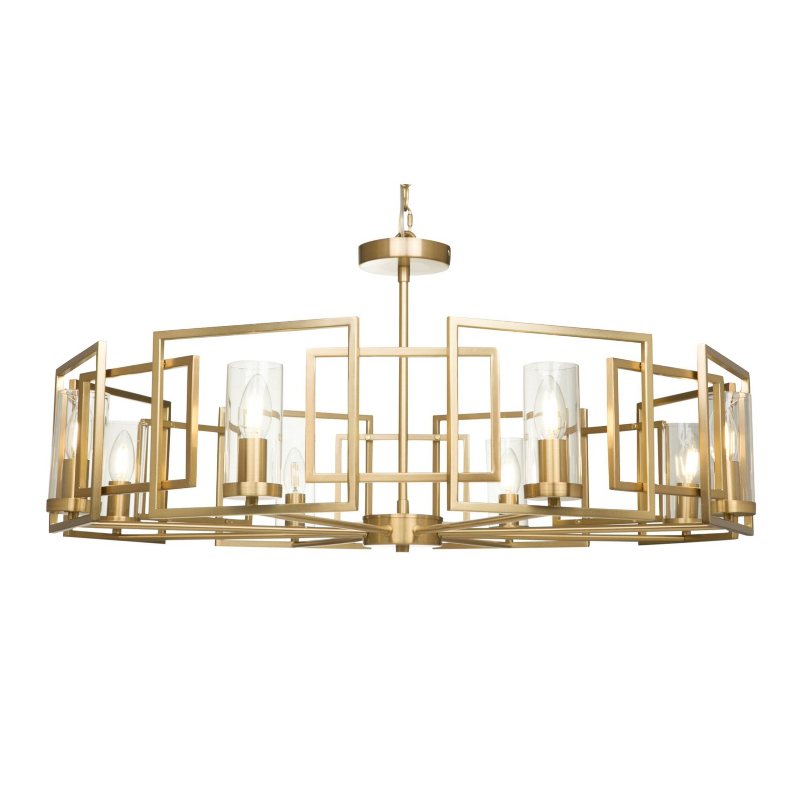 Maytoni Bowi pendant light, Ø 87.5 cm, gold-coloured, 8 x E14