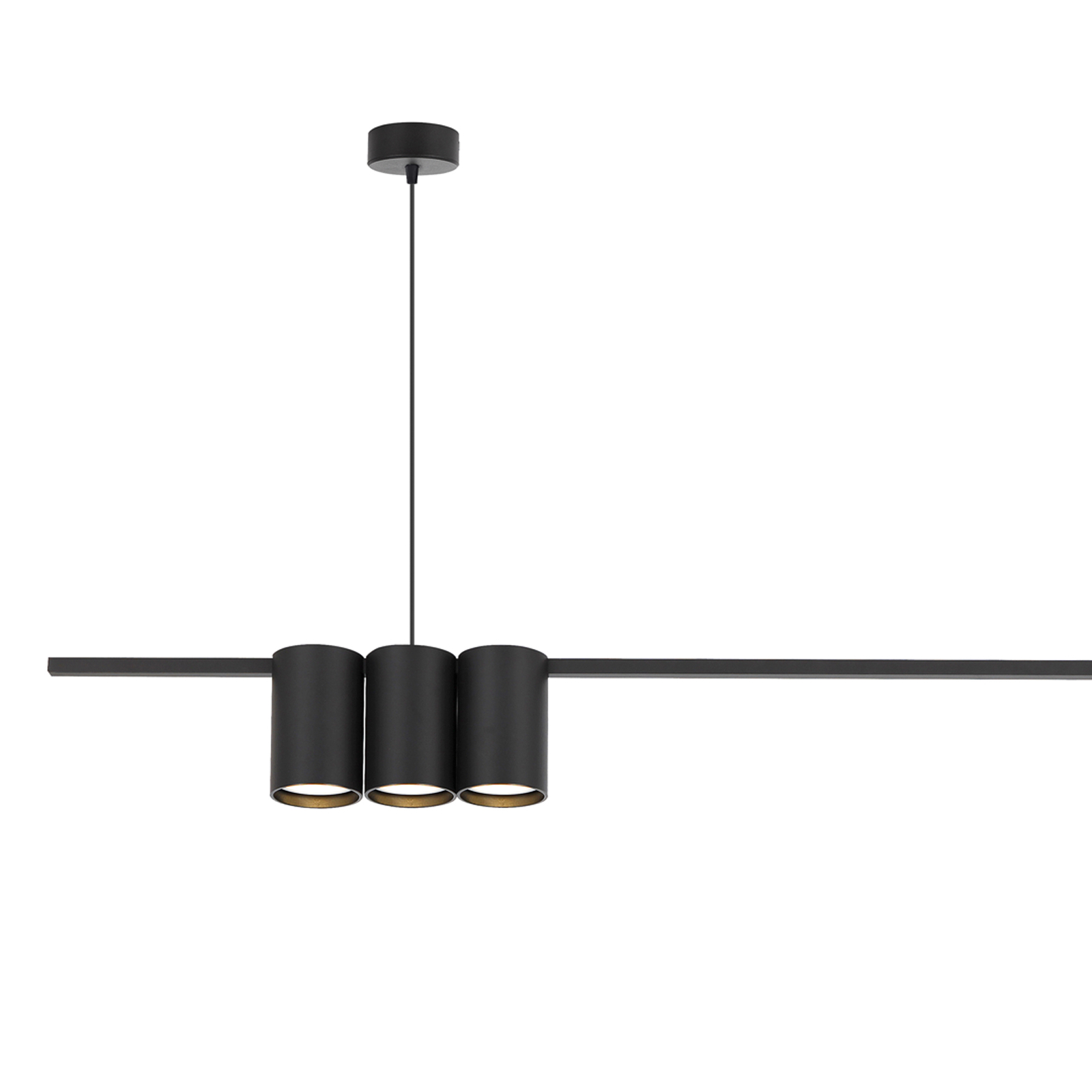 Lampă suspendată Genesis, aluminiu, negru, 5 x GU10, lungime 100 cm