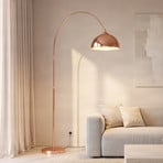 Lindby lampada ad arco Lennart, rame, regolabile in altezza, E27
