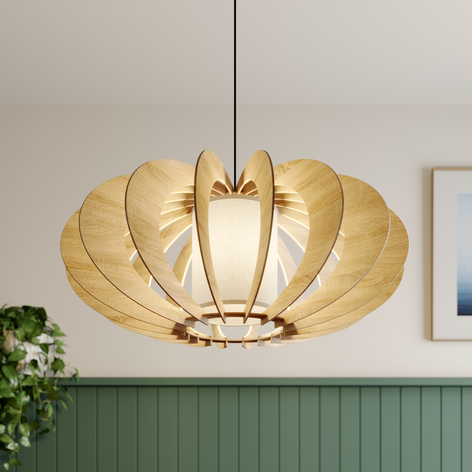 Colgante Modern A con laminillas de madera Ø 60 cm