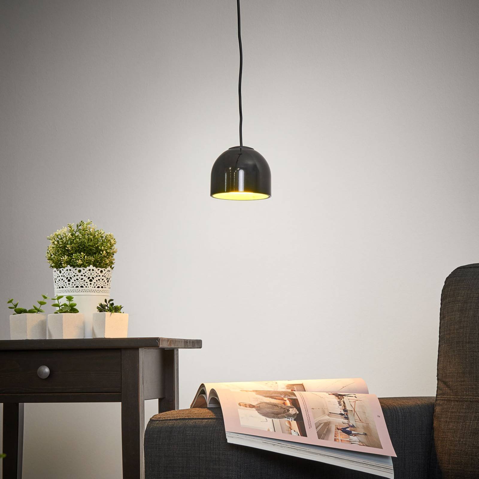 FLOS Wan S - czarna lampa wisząca, mała