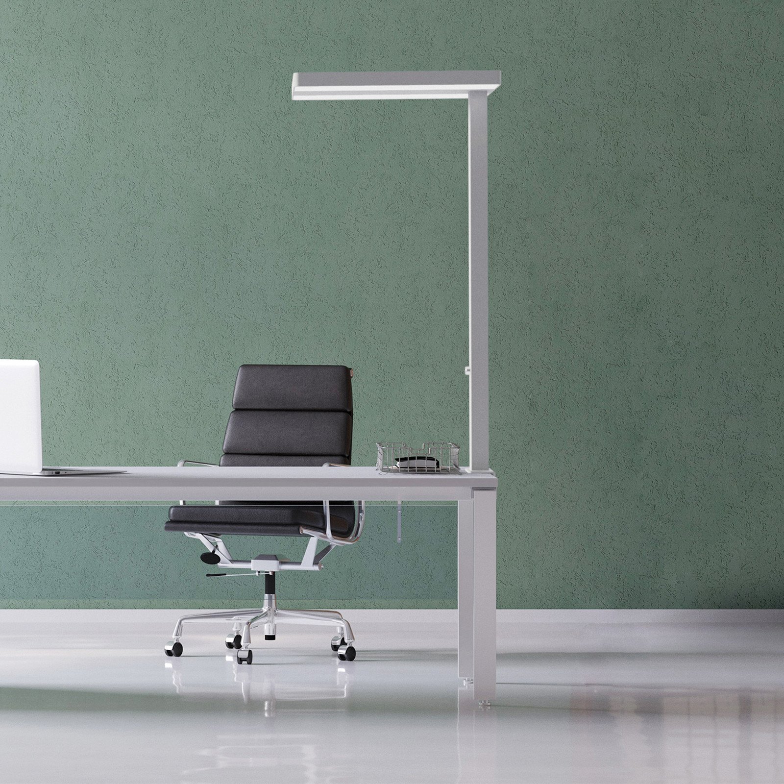 Lampă de masă cu LED MAULjaval alb 120 cm dimabil bază cu clemă - Studiu / Birou - modern - Aluminiu