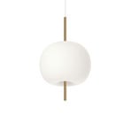 kdln lampada a sospensione Kushi, color ottone/bianco, Ø 16 cm, vetro