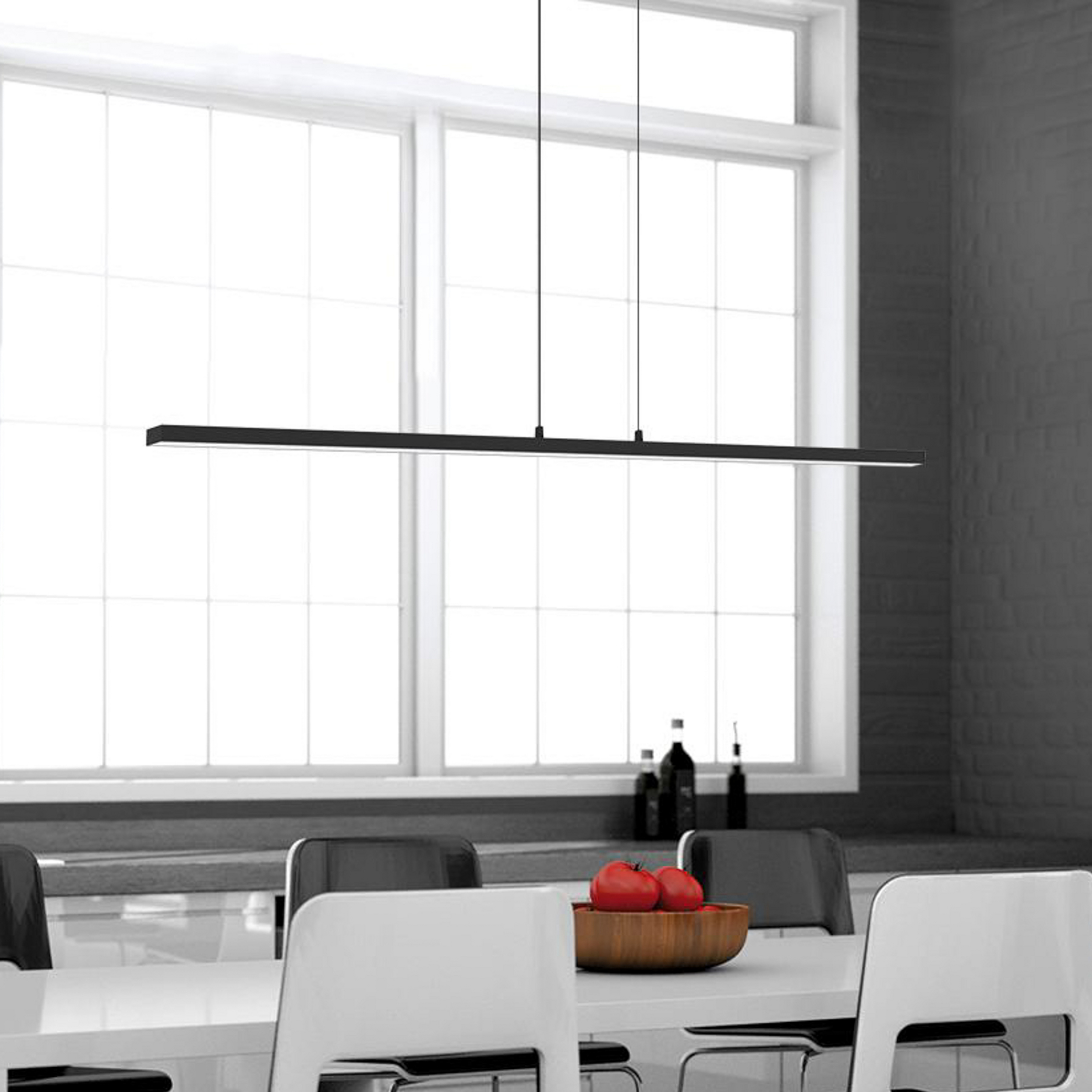 Candeeiro suspenso LED Bande, 155 cm acima/abaixo, preto, CCT, regulador