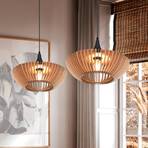 Hanglamp Colino van houtlamellen, hout licht