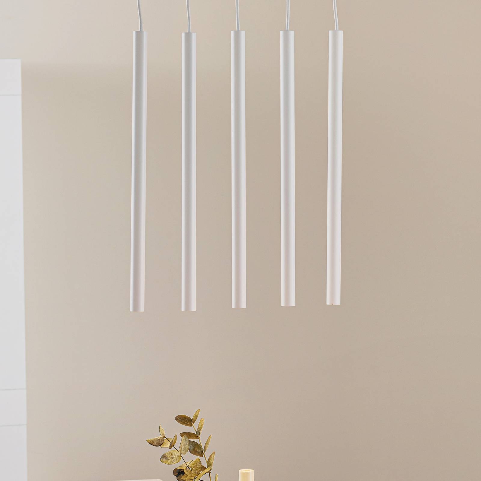 Image of Euluna Suspension Thin, blanc, à 5 lampes, Linear 5903282730458