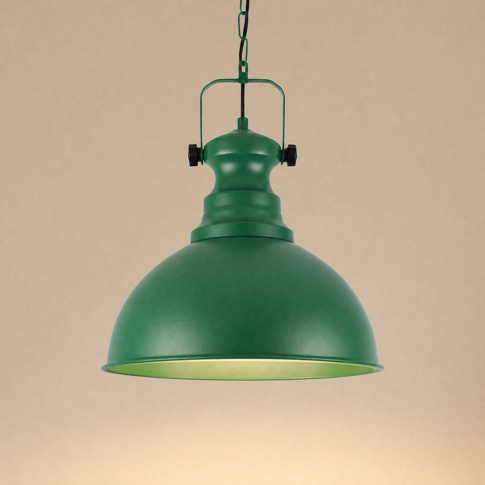 Żyrandol Kure, zielona, średnica 31 cm, metal, E27