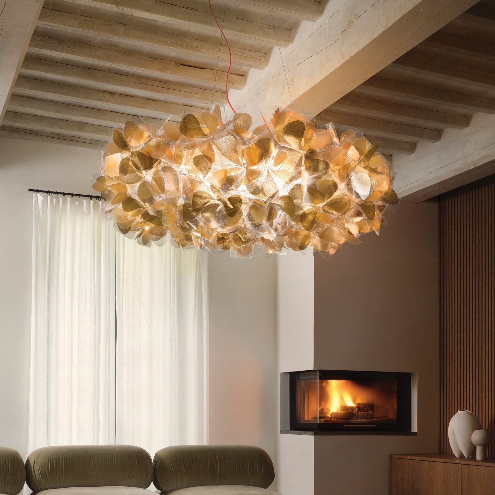Clizia MAMA NON MAMA Pendelleuchte gold/rot 78 cm - SLAMP