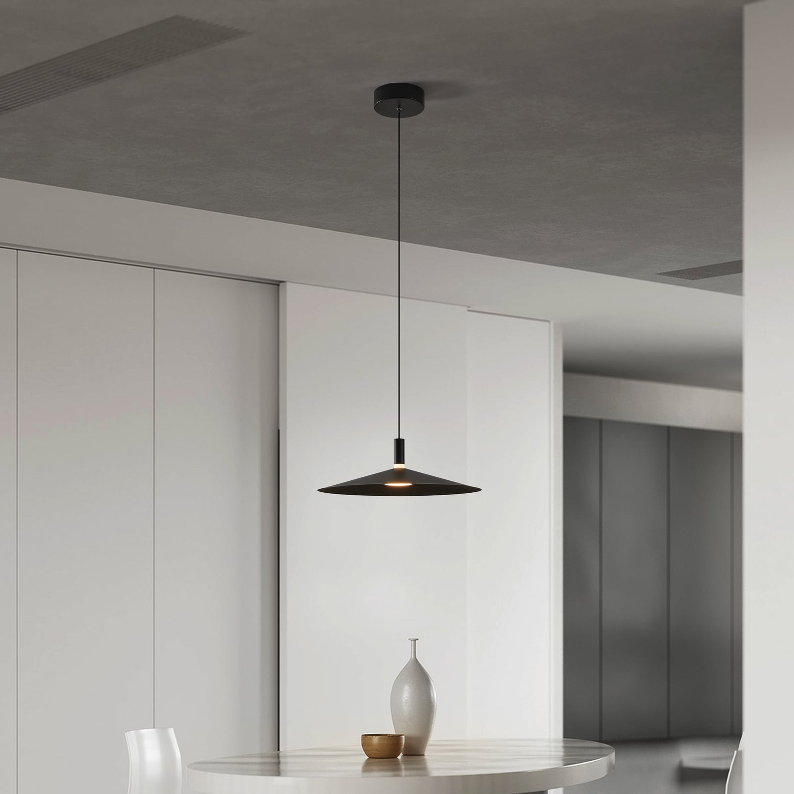 LED hanglamp Conomavilla-Z, zwart, Ø 45 cm CCT RGB