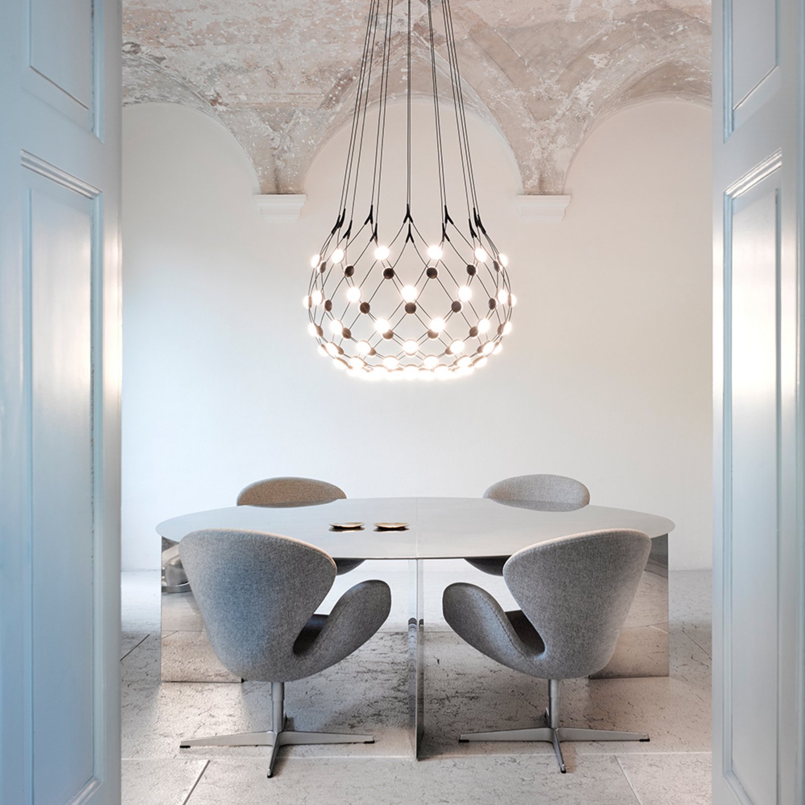 Lampada a sospensione Mesh Wireless Bluetooth, Ø 100 cm, 1 m - Luceplan Lampada a sospensione Mesh Wireless Bluetooth, Ø 100 cm, 1 m - Luceplan