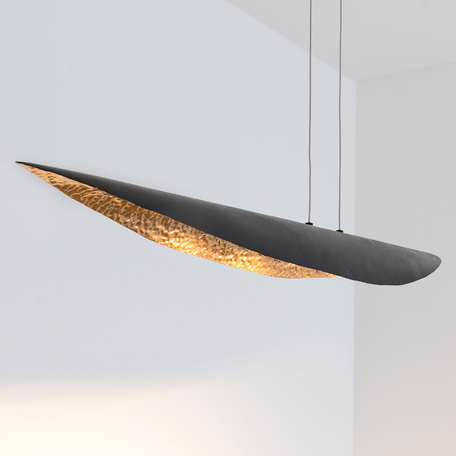 LED hanglamp Chiasso, zwart-bruin/goud