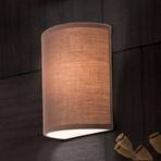 Ufo wall light with a linen lampshade, brown