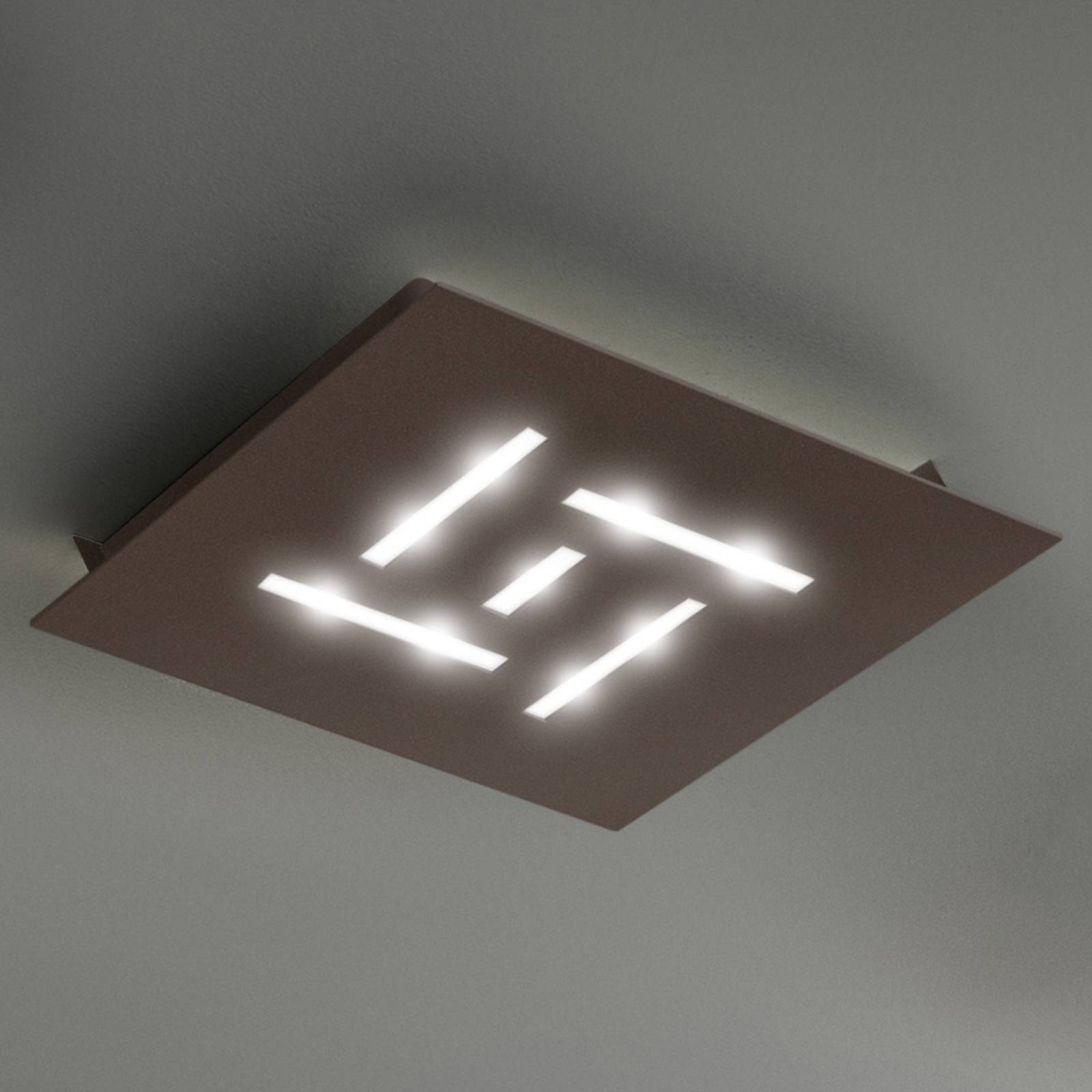 Plafonnier LED ultra-plat Pattern, brun