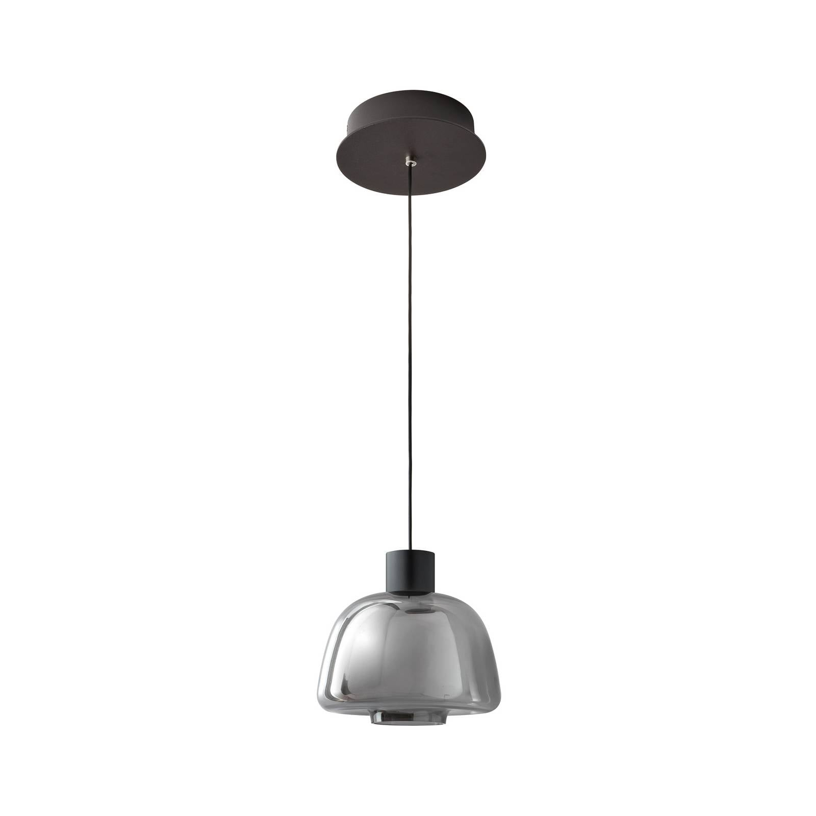 Bover LED-Hängeleuchte Drep S/01, rauchgrau, Glas, 2.700 K